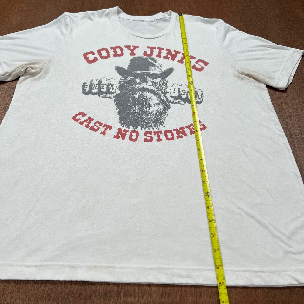Cody Jinks Cast No Stones Graphic T-Shirt XL white Outlaw Country Music Tee - Picture 6 of 8